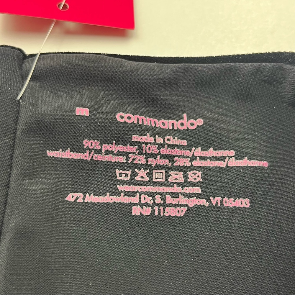 Commando Black Velvet Leggings‎ Womens Size Medium Stretch SLG05 High Waist NEW - Picture 2 of 11